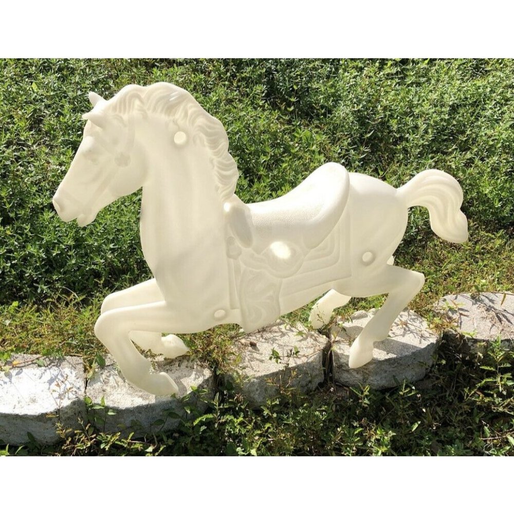 UNPAINTED Blank Galloping Carousel Rocking Horse Kit Blow Mold Plastic 39x26